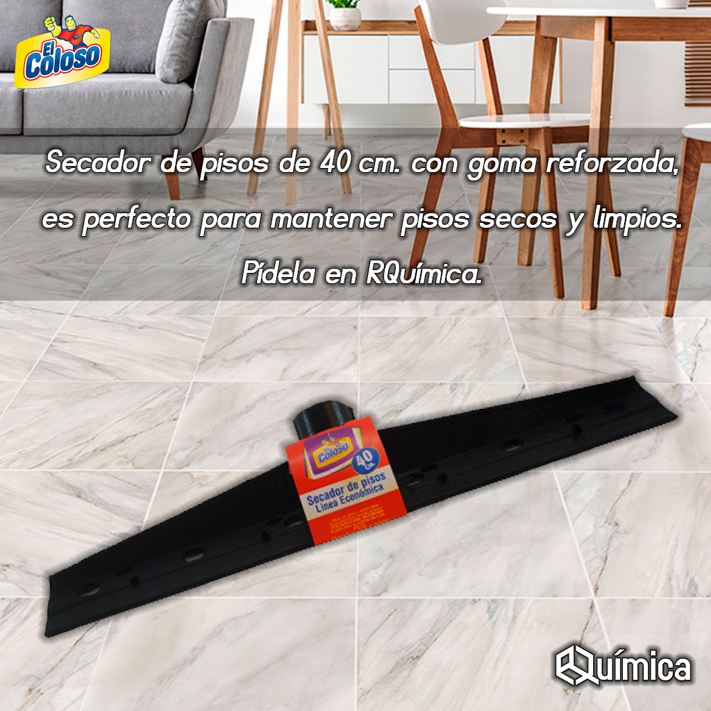 Secador de pisos "El Coloso" de goma reforzada (40 cm)