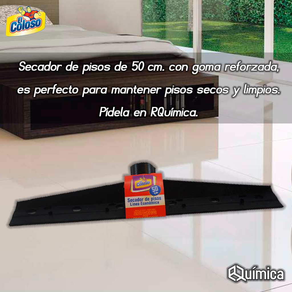 Secador de pisos "El Coloso" de goma reforzada (50 cm)